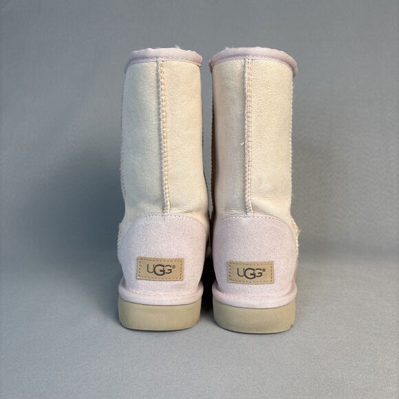 New Womens UGG Boots Sz 9 Classic Short Pink Shell Seashell Suede Wool Sold Out - Picture 10 of 16